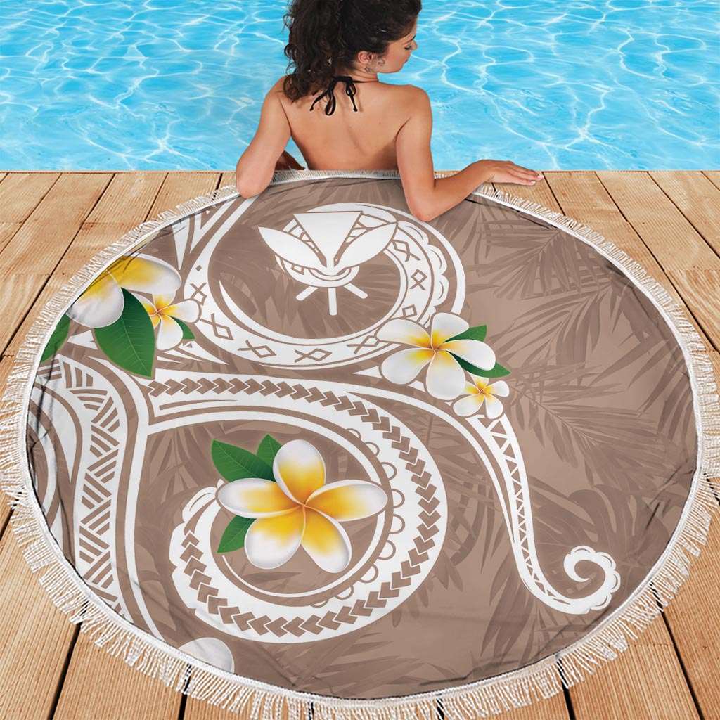 Hawaii-Stranddecke xxl mit Mönchsrobbe und Delfin, polynesisches Kakau-Muster, Grün, LT03