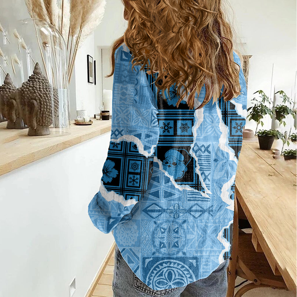 Bula Fiji Tapa Mix Weihnachten Damen Freizeithemd Vintage Style LT7