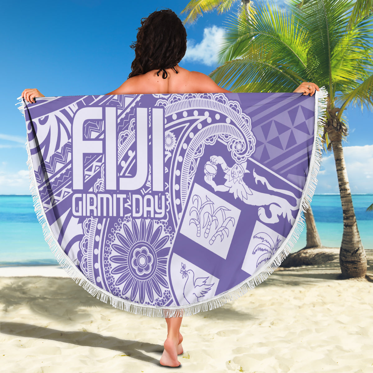 Türkis Polynesien Ostern Tag Strand Decke Eier mit Hase Polynesisches Muster LT14