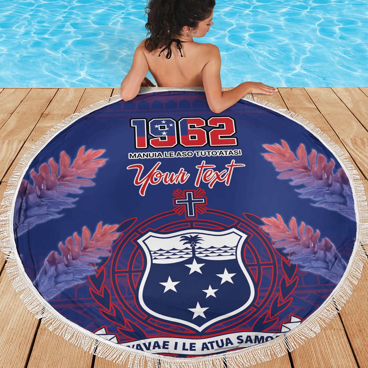 Polynesische Tribal Blumen Tattoo Stranddecke Special Vermilion Vibe LT9