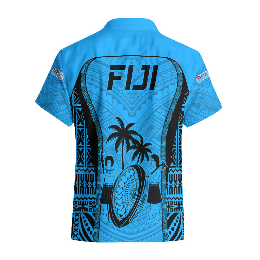 Fidschi Rugby Hawaiihemd Go Champions World Cup 2023 Tapa Unique Blue Vibe LT9