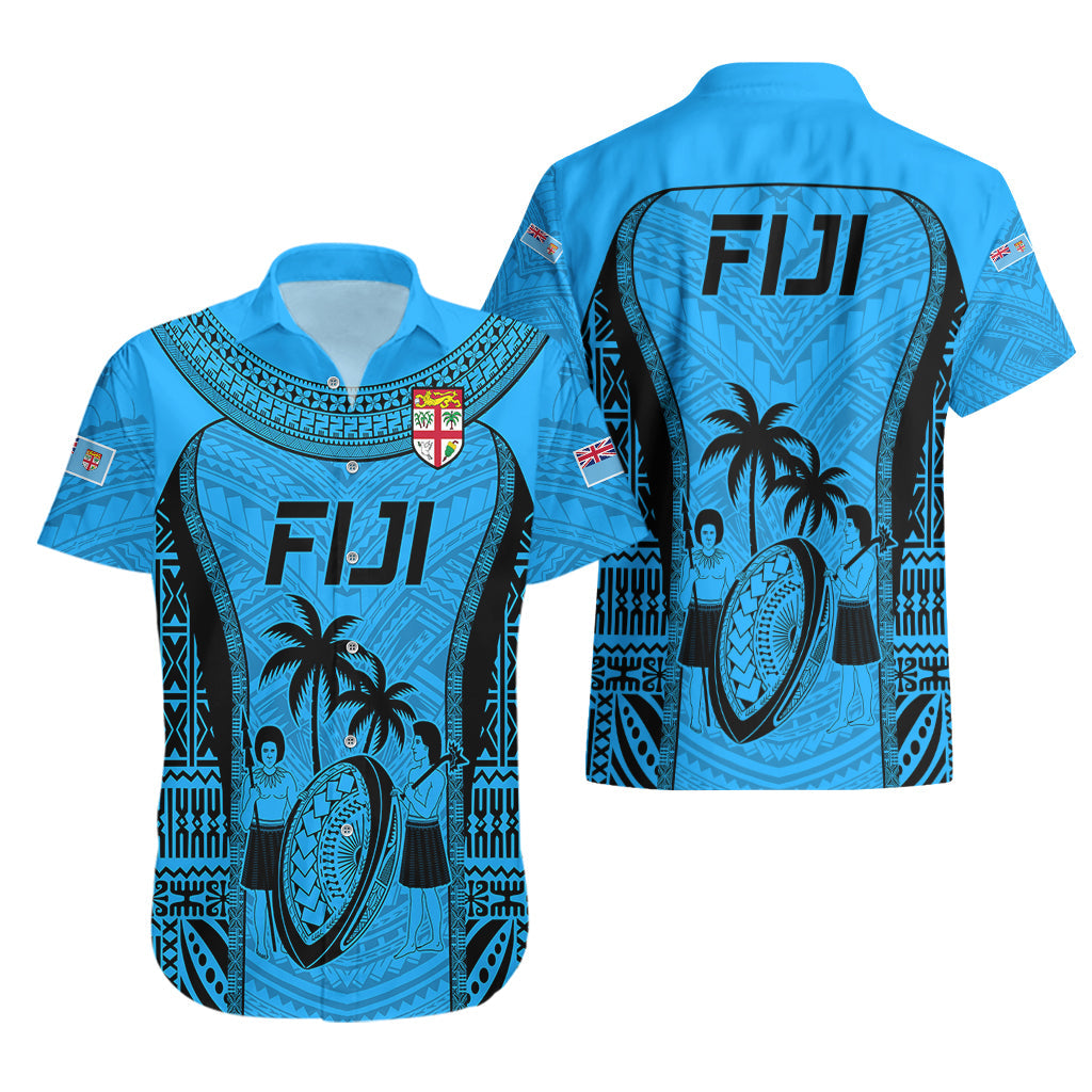 Fidschi Rugby Hawaiihemd Go Champions World Cup 2023 Tapa Unique Blue Vibe LT9