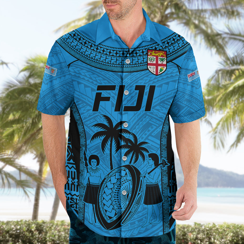 Fidschi Rugby Hawaiihemd Go Champions World Cup 2023 Tapa Unique Blue Vibe LT9