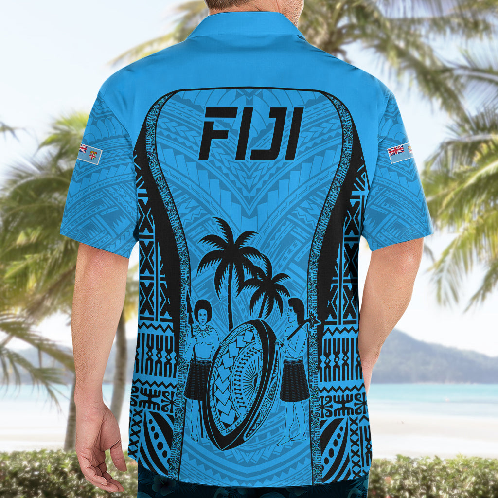 Fidschi Rugby Hawaiihemd Go Champions World Cup 2023 Tapa Unique Blue Vibe LT9