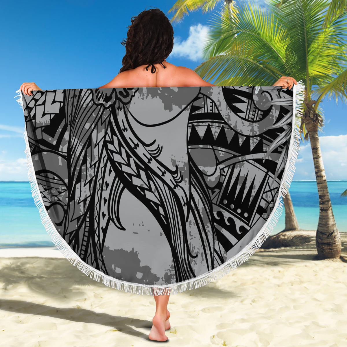 King Kamehameha Day Stranddecke Kakau Polynesisches Muster LT01