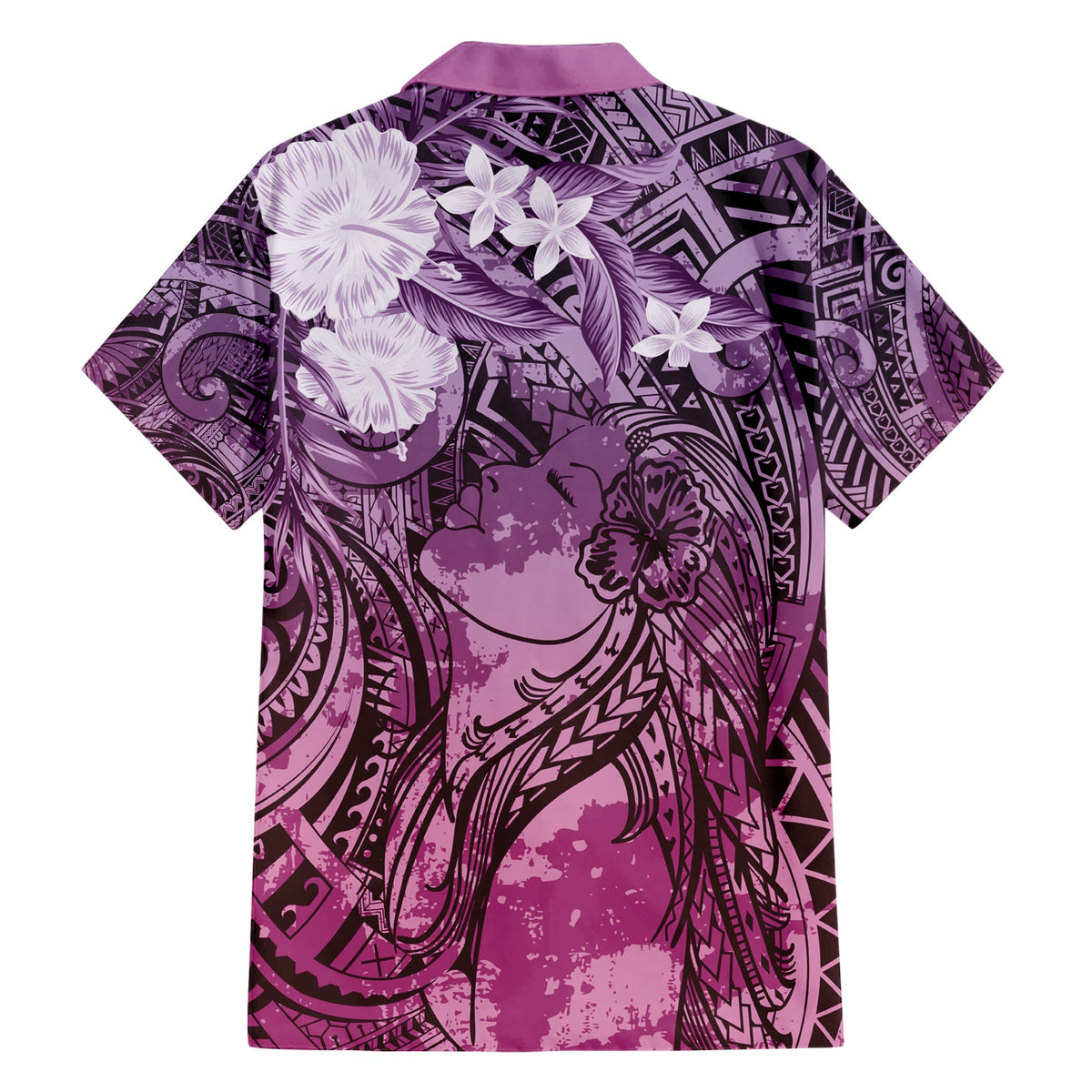 Pacific Beauty Girl Hawaiihemd Rosa Polynesisches Tribal Vintage Motiv LT9