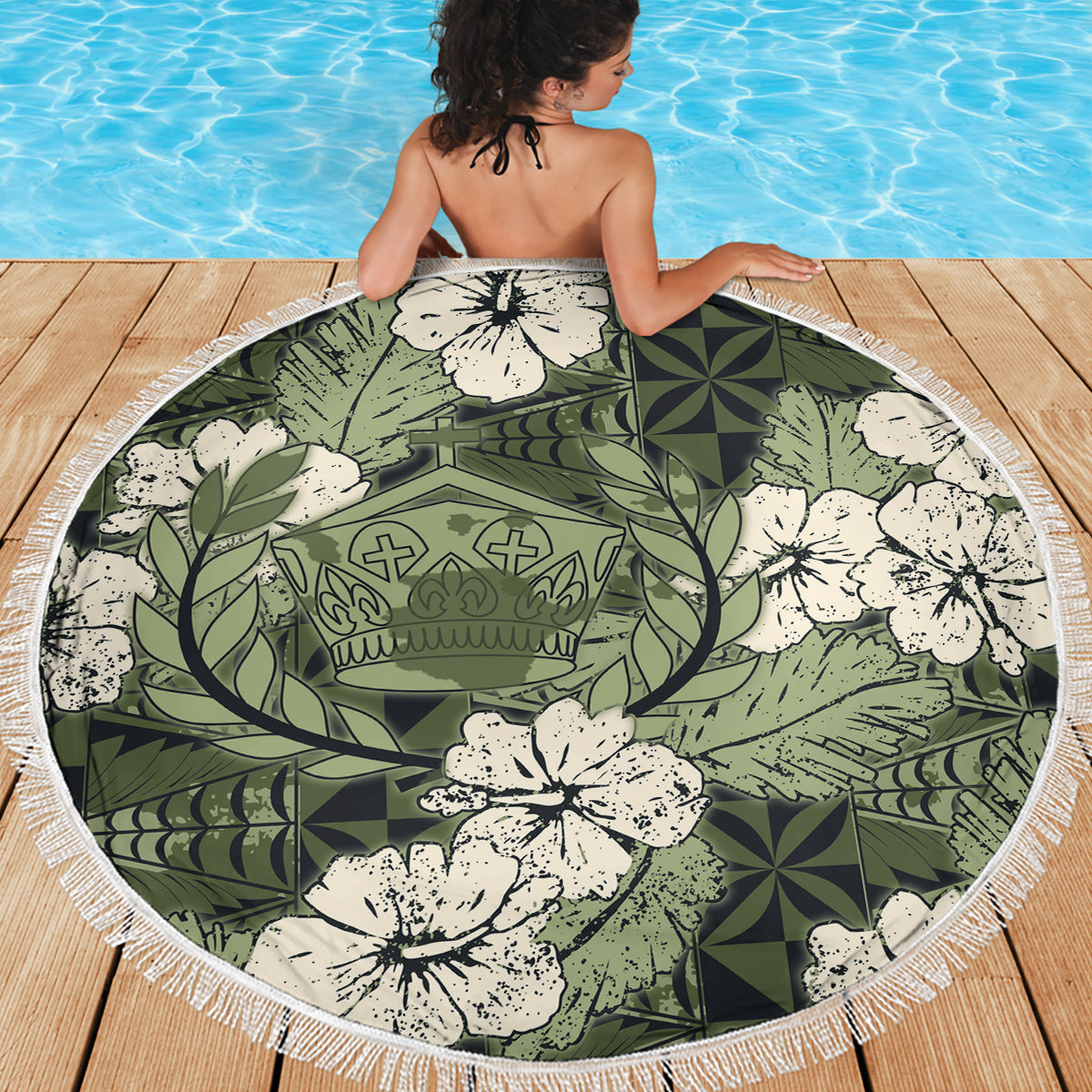 Stranddecke mit polynesischem Kanakas-Muster, Südseeinseln und Gilbertinseln, LT05