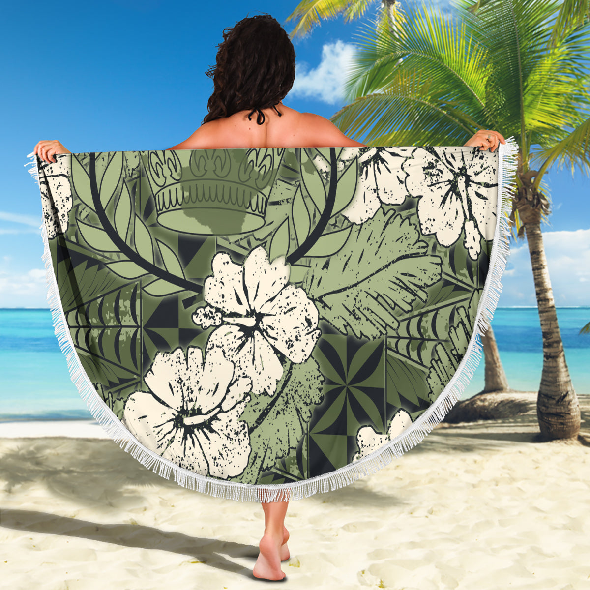 Stranddecke mit polynesischem Kanakas-Muster, Südseeinseln und Gilbertinseln, LT05