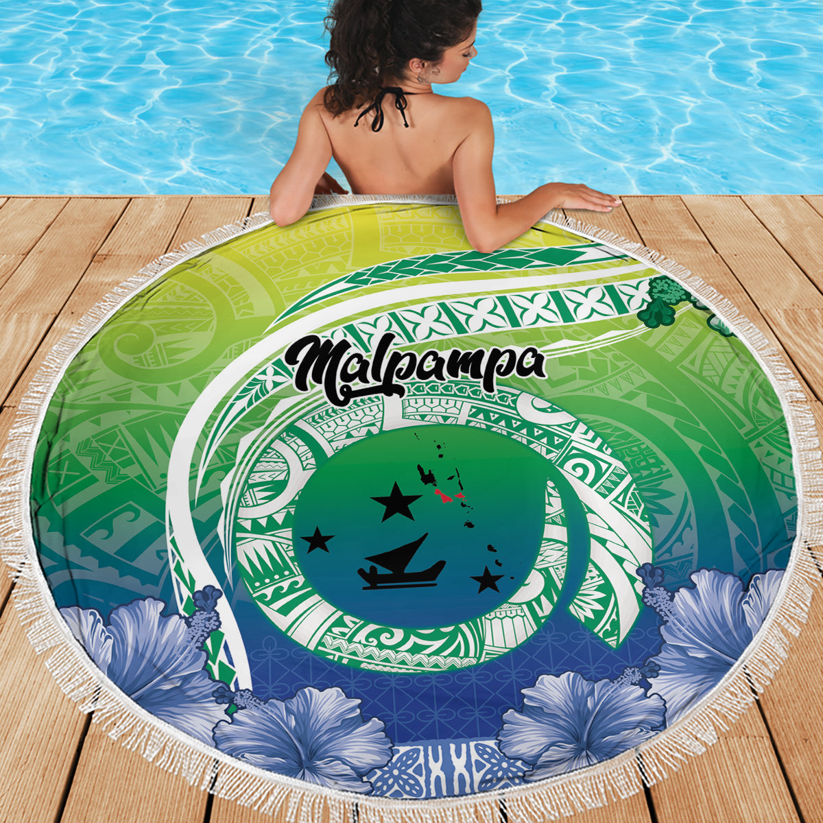 Südseeinseln und Neukaledonien Stranddecke Kanakas Polynesisches Muster LT05