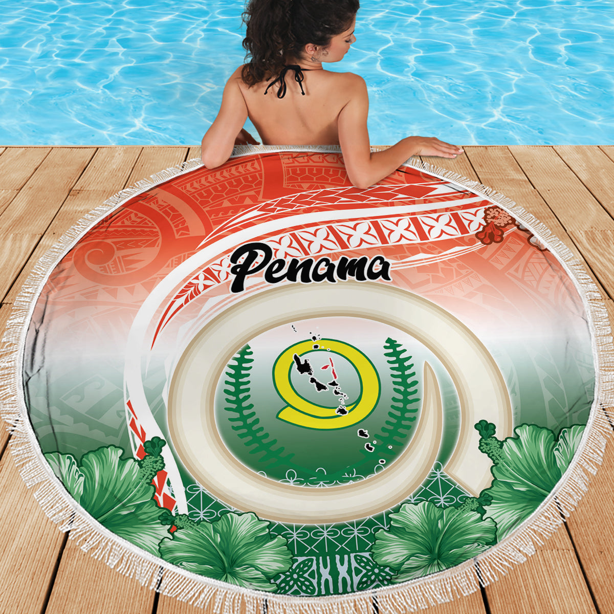 Stranddecke mit polynesischem Kanakas-Muster, LT05, Südseeinseln und Neuirland