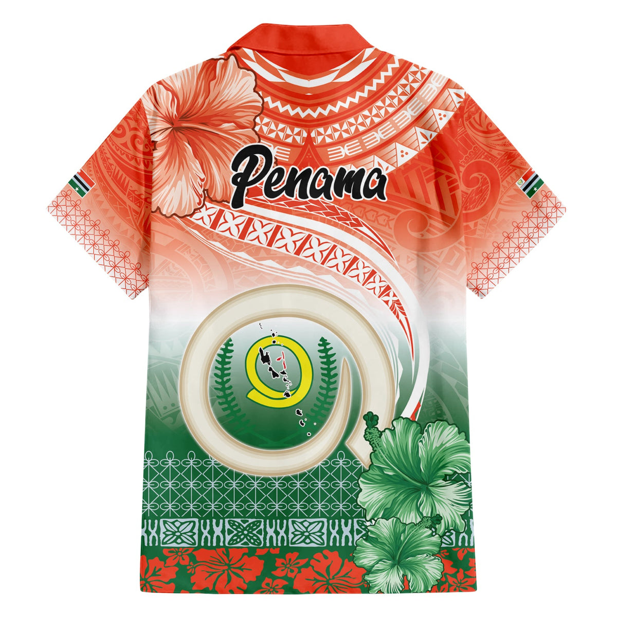 Penama Vanuatu Hawaiihemd Hibiscus Sand Zeichnung mit Pazifik Muster LT9