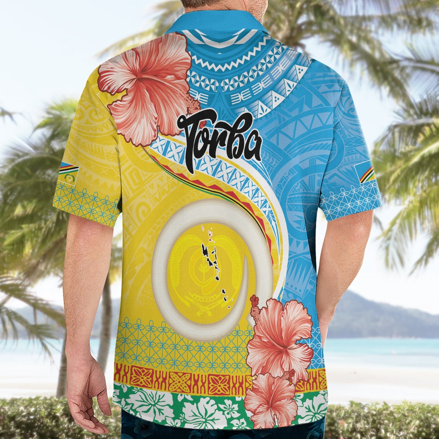 Torba Vanuatu Hawaiihemd Hibiscus Sand Zeichnung mit Pazifikmuster LT9