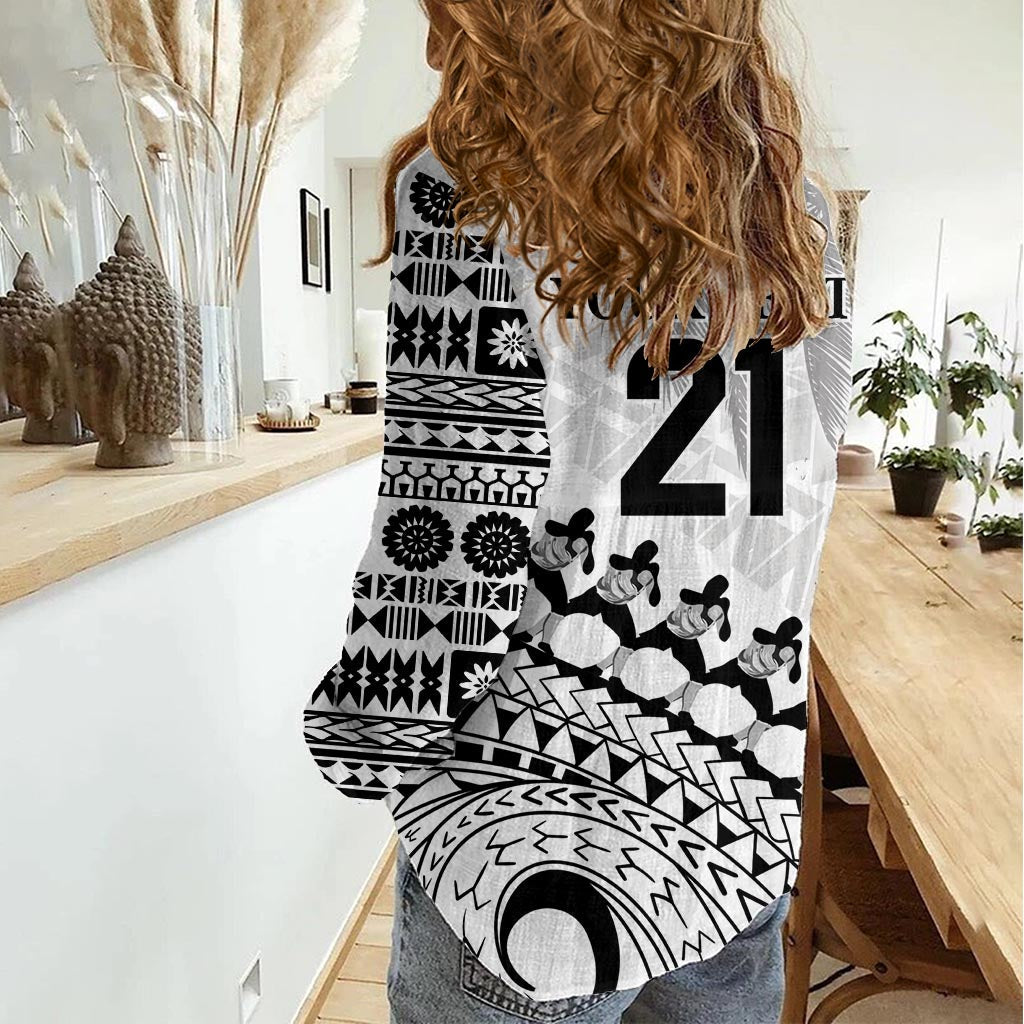 Benutzerdefinierte Fiji Rugby Cibi Dance Frauen Casual Shirt erstellen Geschichte Weltmeisterschaft Sevens LT9
