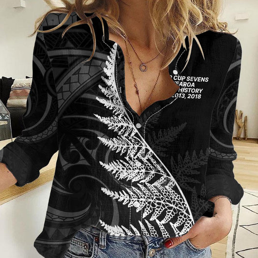 New Zealand Black Fern 7s Women Casual Shirt History World Cup Sevens