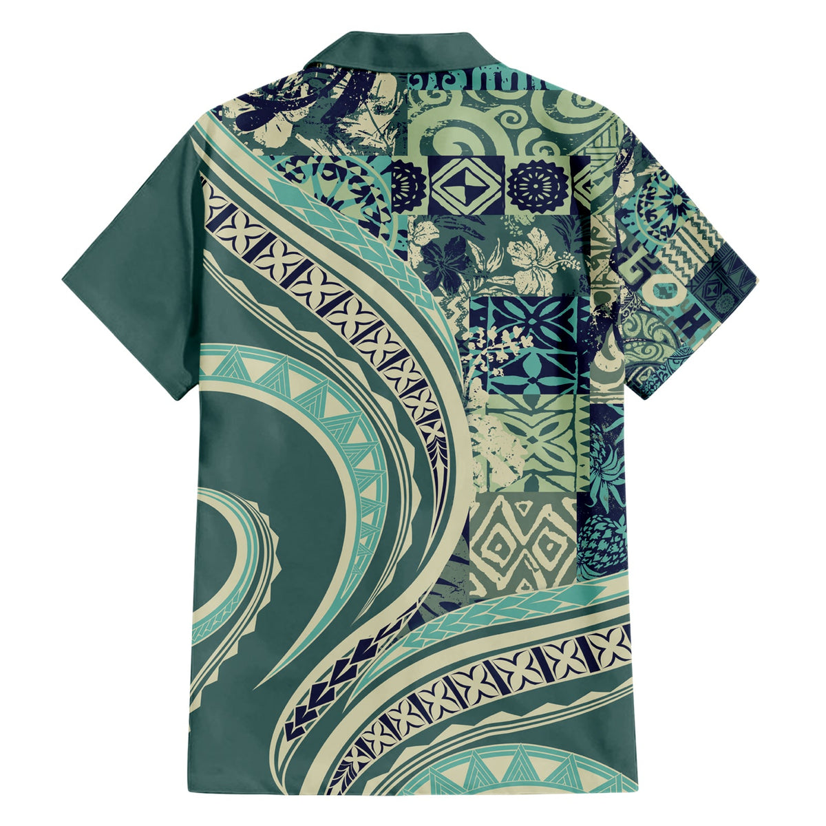 Hawaiianisches Hibiskus-Tribal-Hemd mit Vintage-Motiv, Ver. 1, LT9