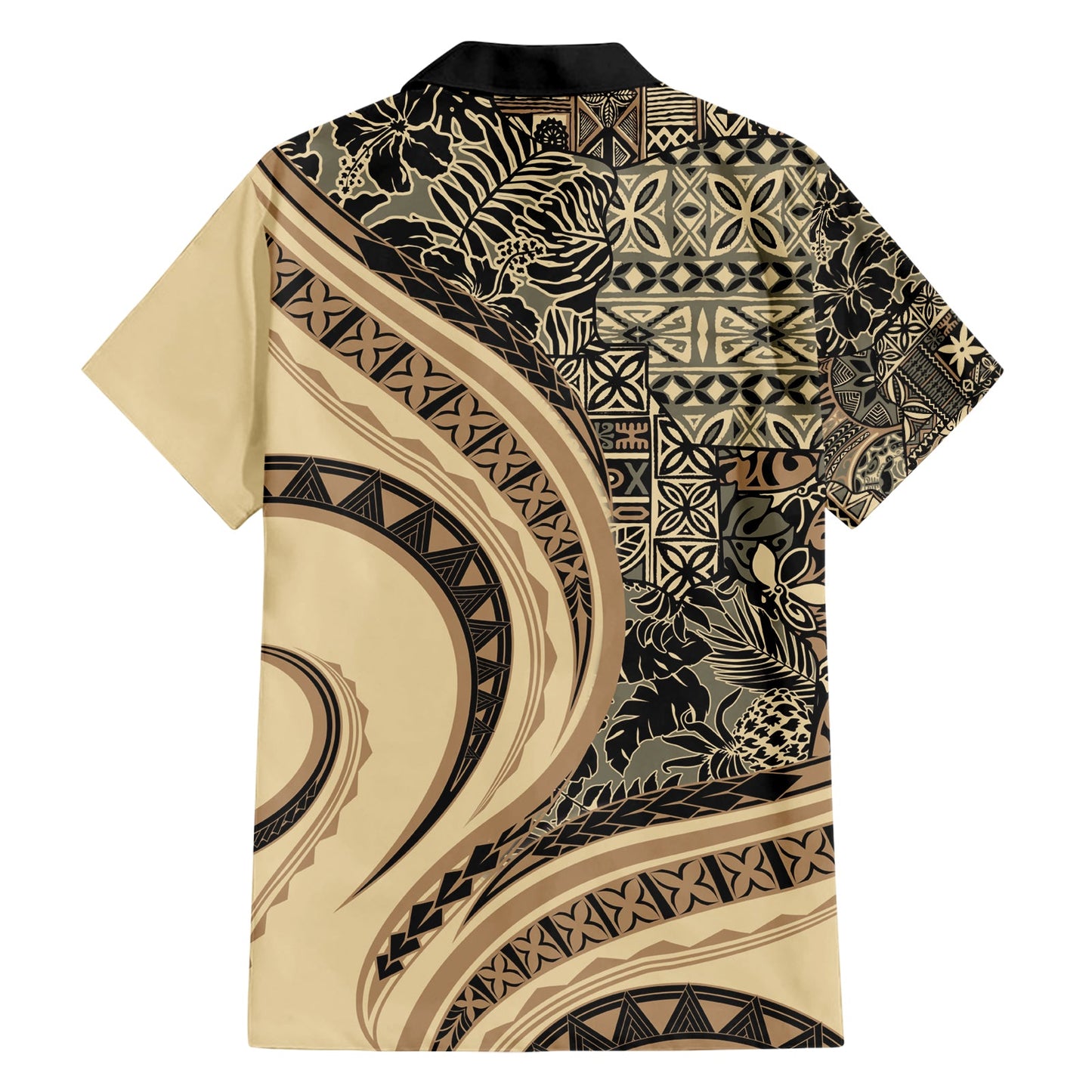 Hawaiianisches Hibiskus-Tribal-Hemd mit Vintage-Motiv, Ver 2, LT9