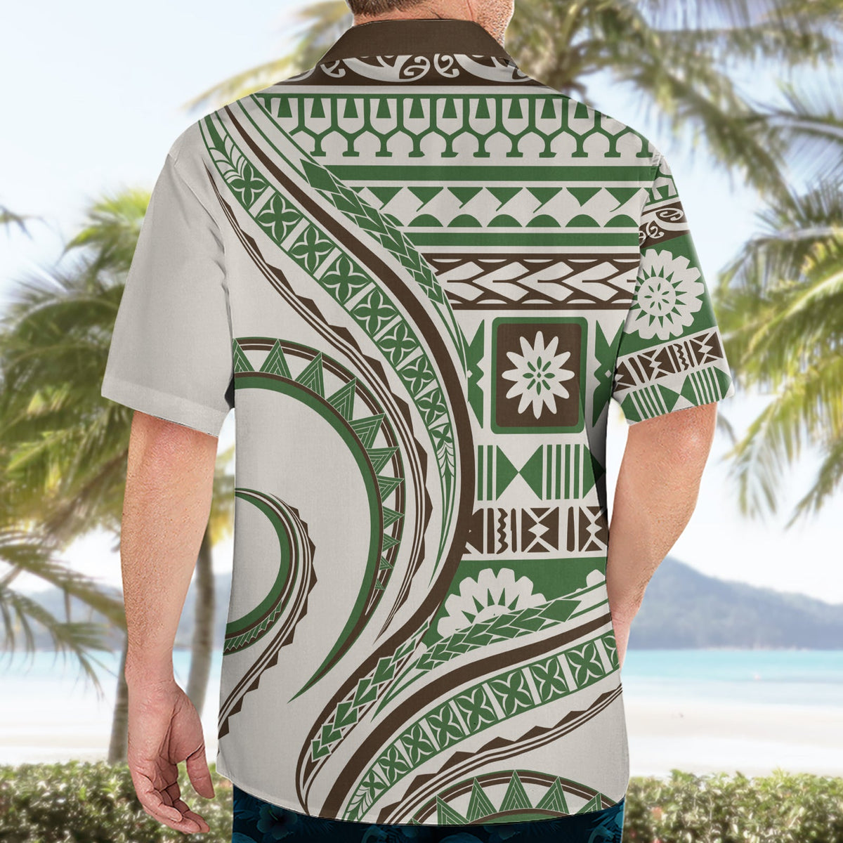 Hawaiianisches Hibiskus-Tribal-Hemd mit Vintage-Motiv, Ver. 7 LT9