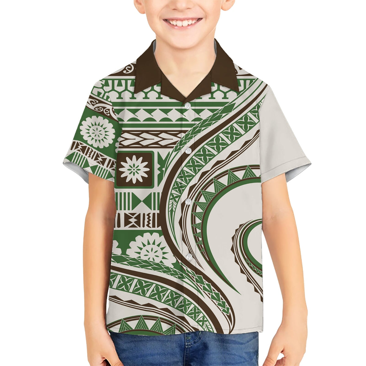 Hawaiianisches Hibiskus-Tribal-Hemd mit Vintage-Motiv, Ver. 7 LT9