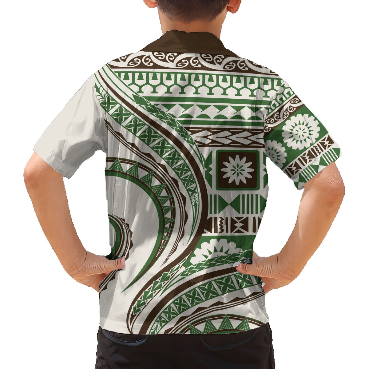 Hawaiianisches Hibiskus-Tribal-Hemd mit Vintage-Motiv, Ver. 7 LT9