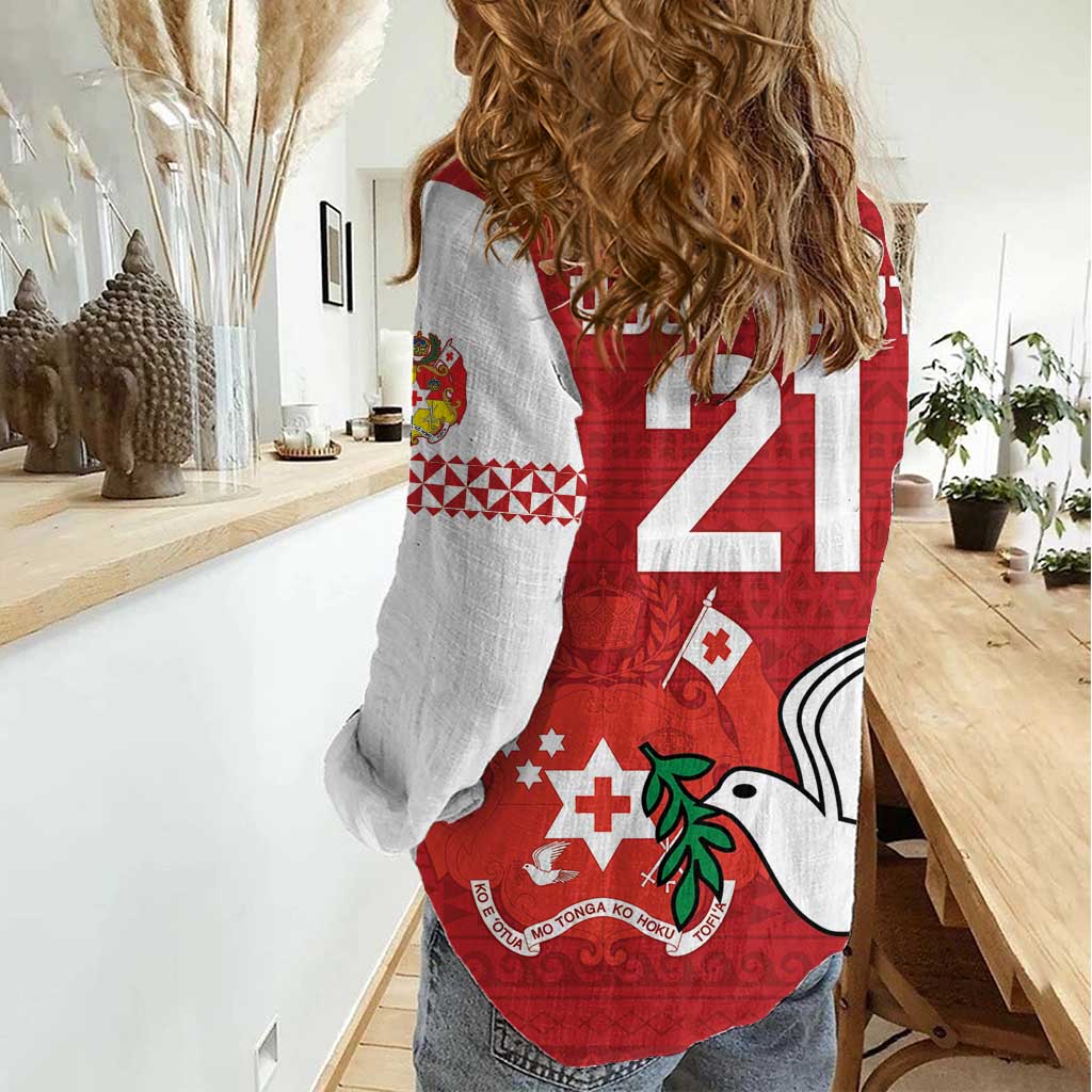 Benutzerdefinierte Tonga Rugby Frauen Casual Shirt Mate Maa Kupesi Stil LT9