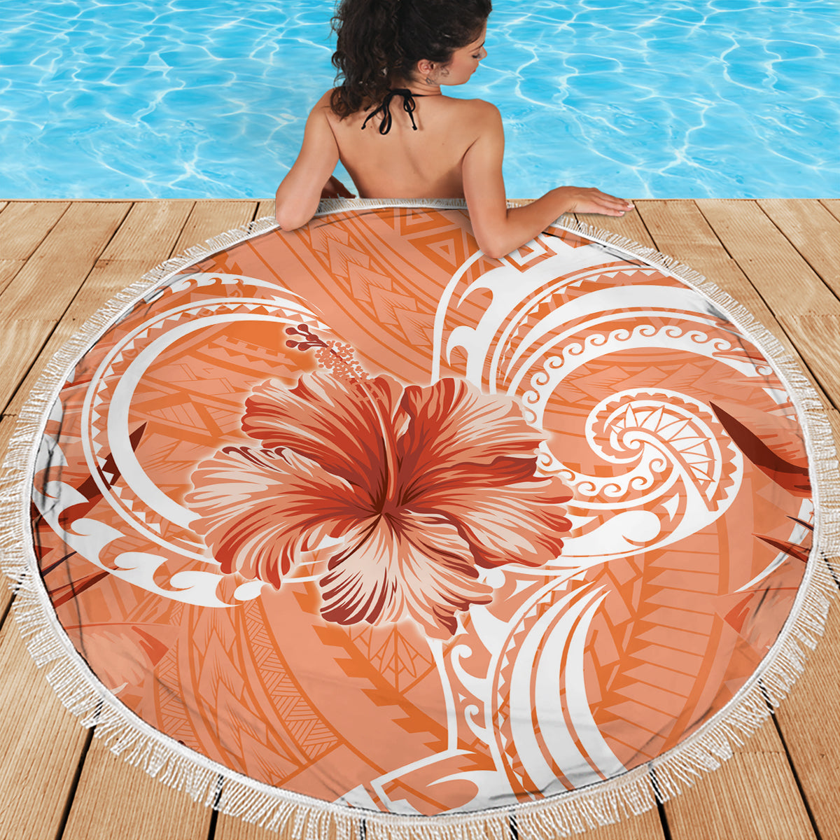 Tonga Frauentag Stranddecke mit polynesischem Muster LT05