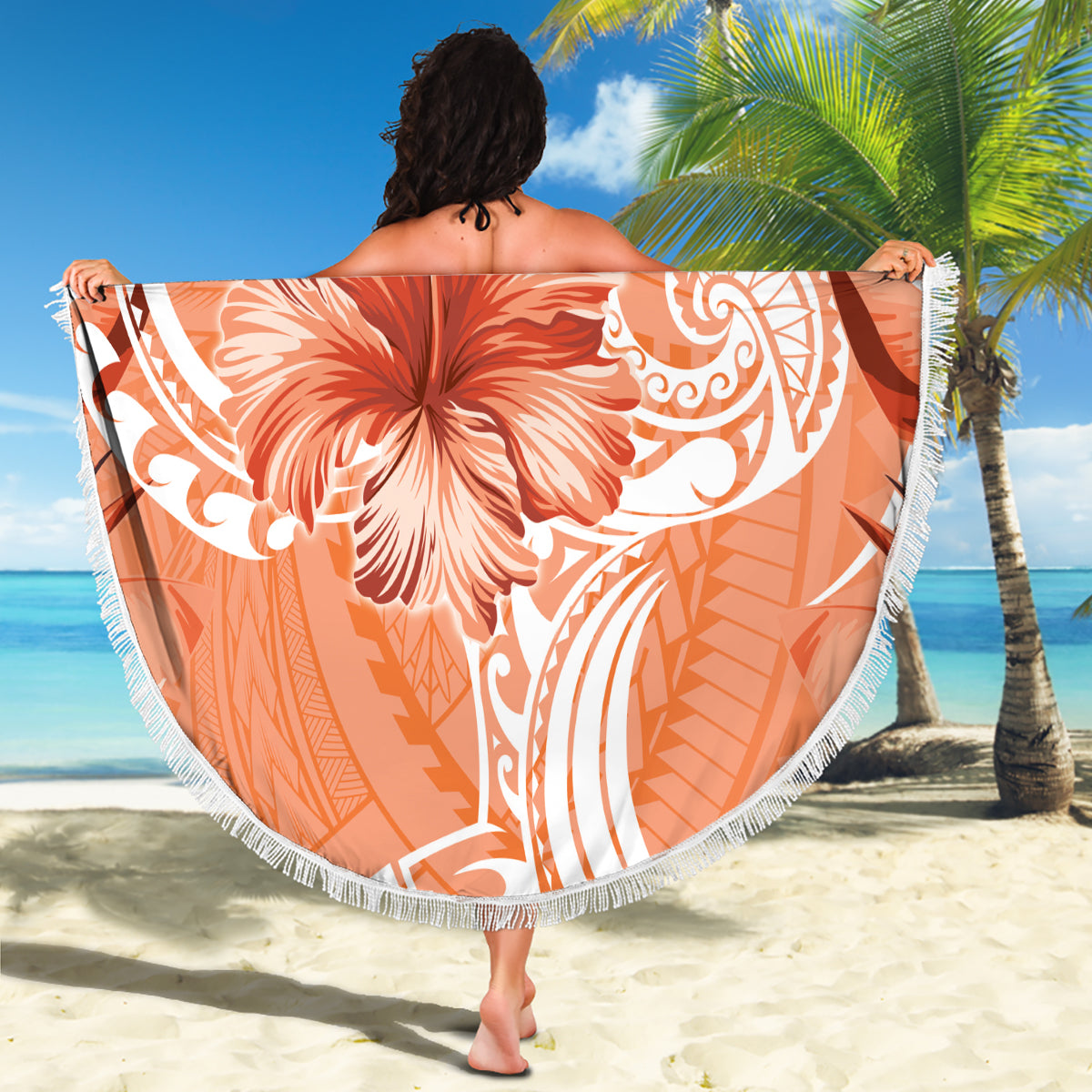 Tonga Frauentag Stranddecke mit polynesischem Muster LT05