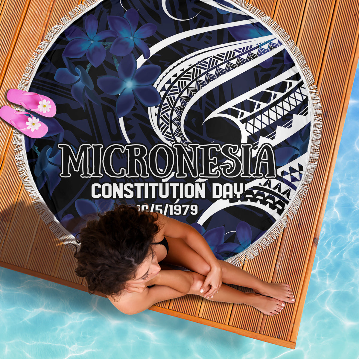Hawaiianischer Frauentag, Wahine-Stranddecke, starke, schöne Frau mit Kakau-Stil, LT03