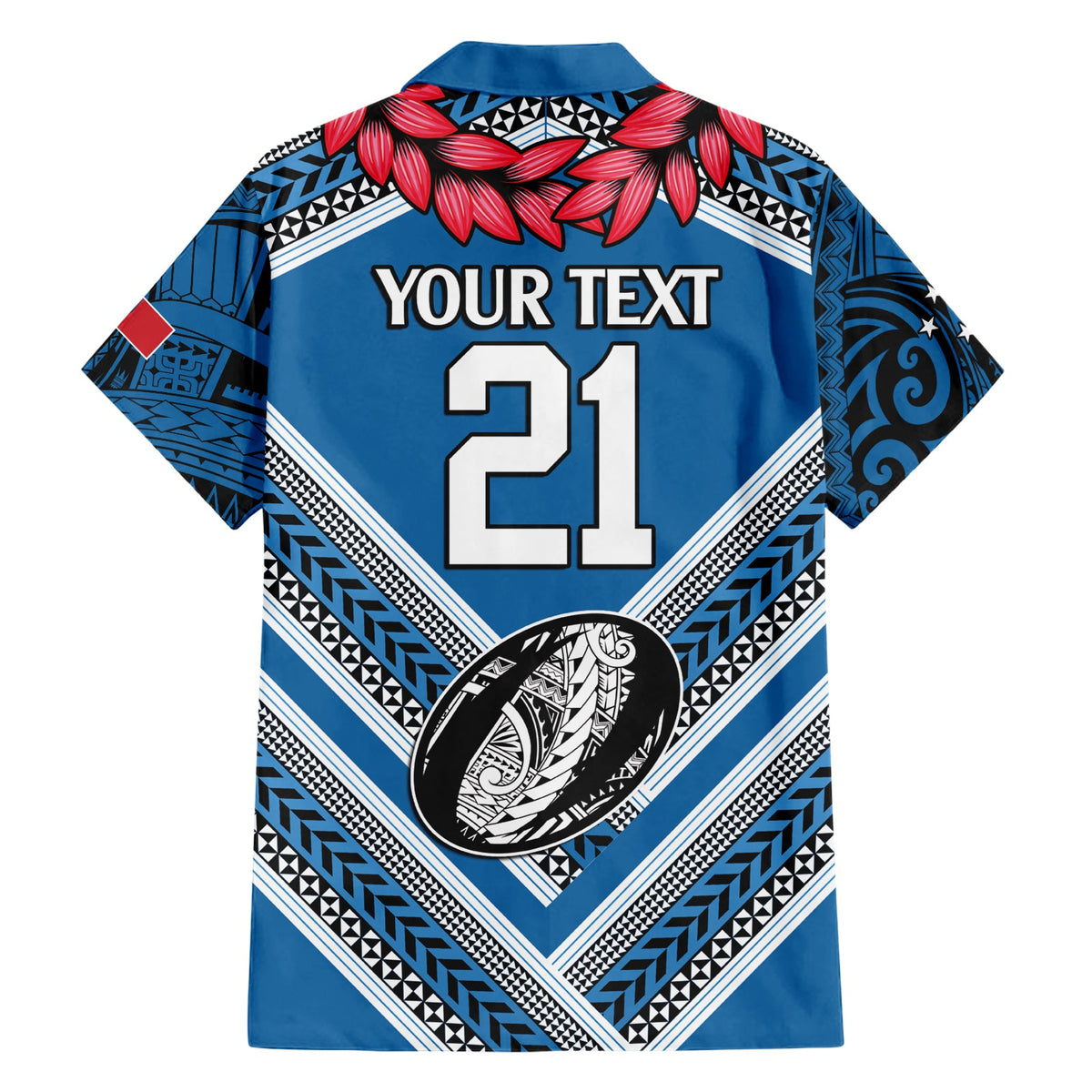 Benutzerdefinierte Manuma Samoa Rugby Hawaiian Shirt Ula fala Samoan Siva Tau Tribal LT9