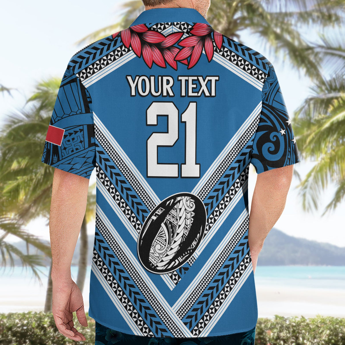 Benutzerdefinierte Manuma Samoa Rugby Hawaiian Shirt Ula fala Samoan Siva Tau Tribal LT9