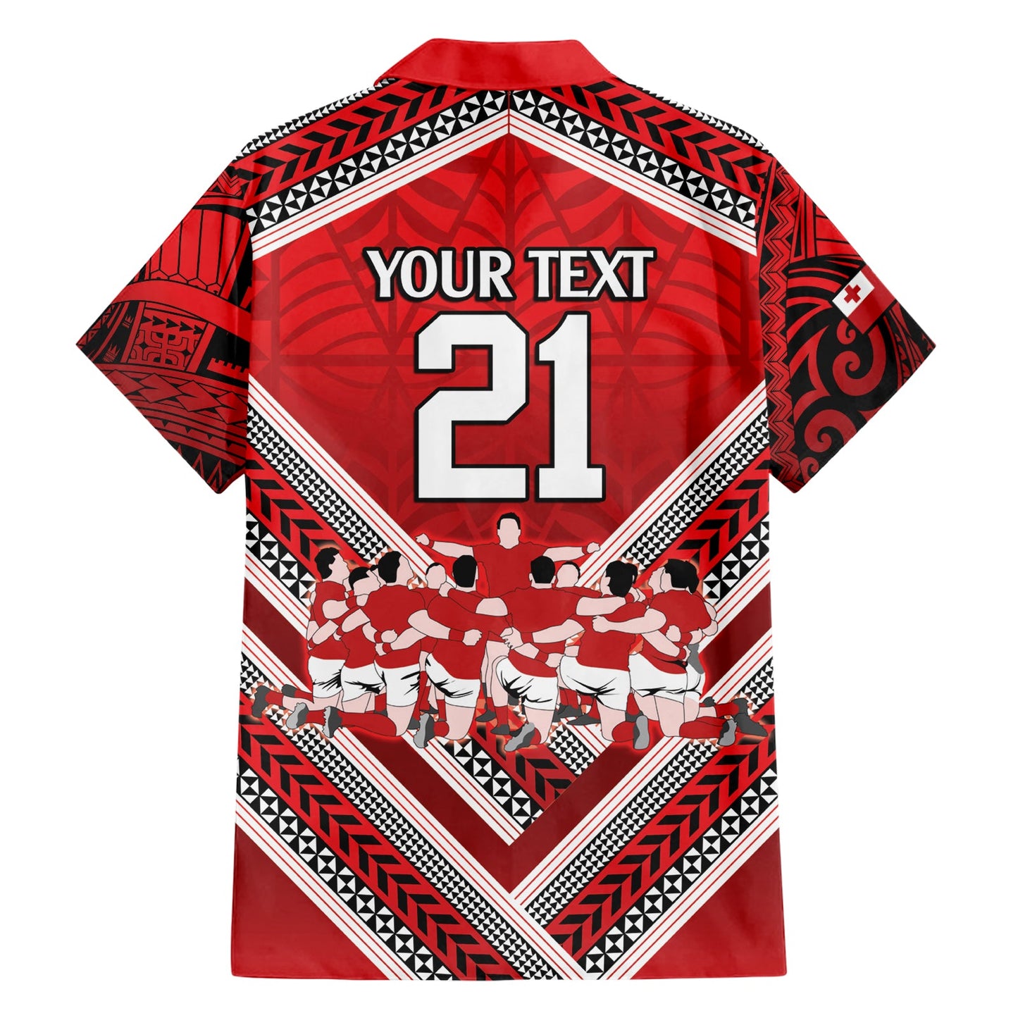 Benutzerdefinierte Tonga Rugby Hawaiian Shirt Tonga Sipi Tau Ngatu Stammes-Muster LT9