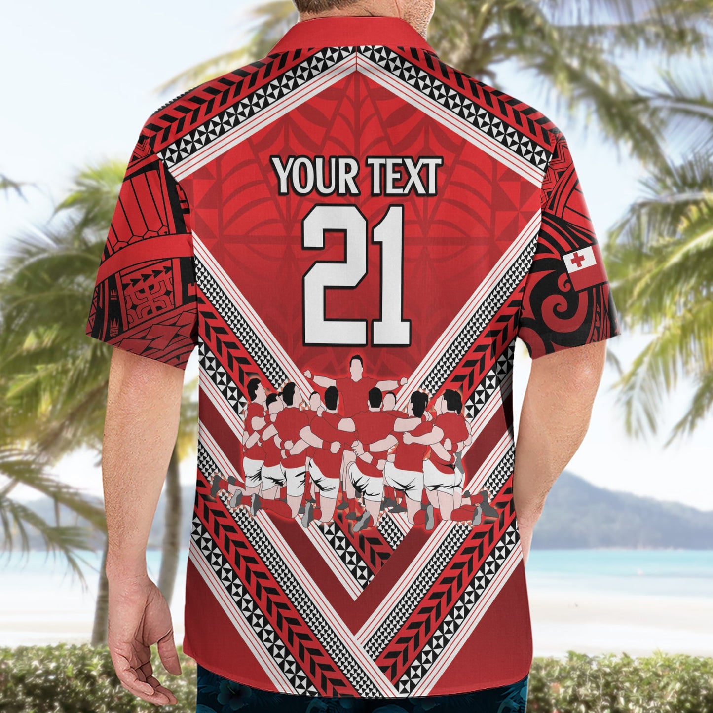 Benutzerdefinierte Tonga Rugby Hawaiian Shirt Tonga Sipi Tau Ngatu Stammes-Muster LT9