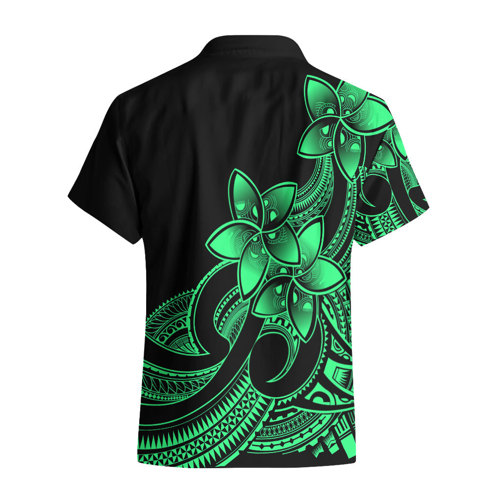 Polynesian Pride Plumeria Blumen Hawaiihemd Polynesian Tribal Green Vibe LT9
