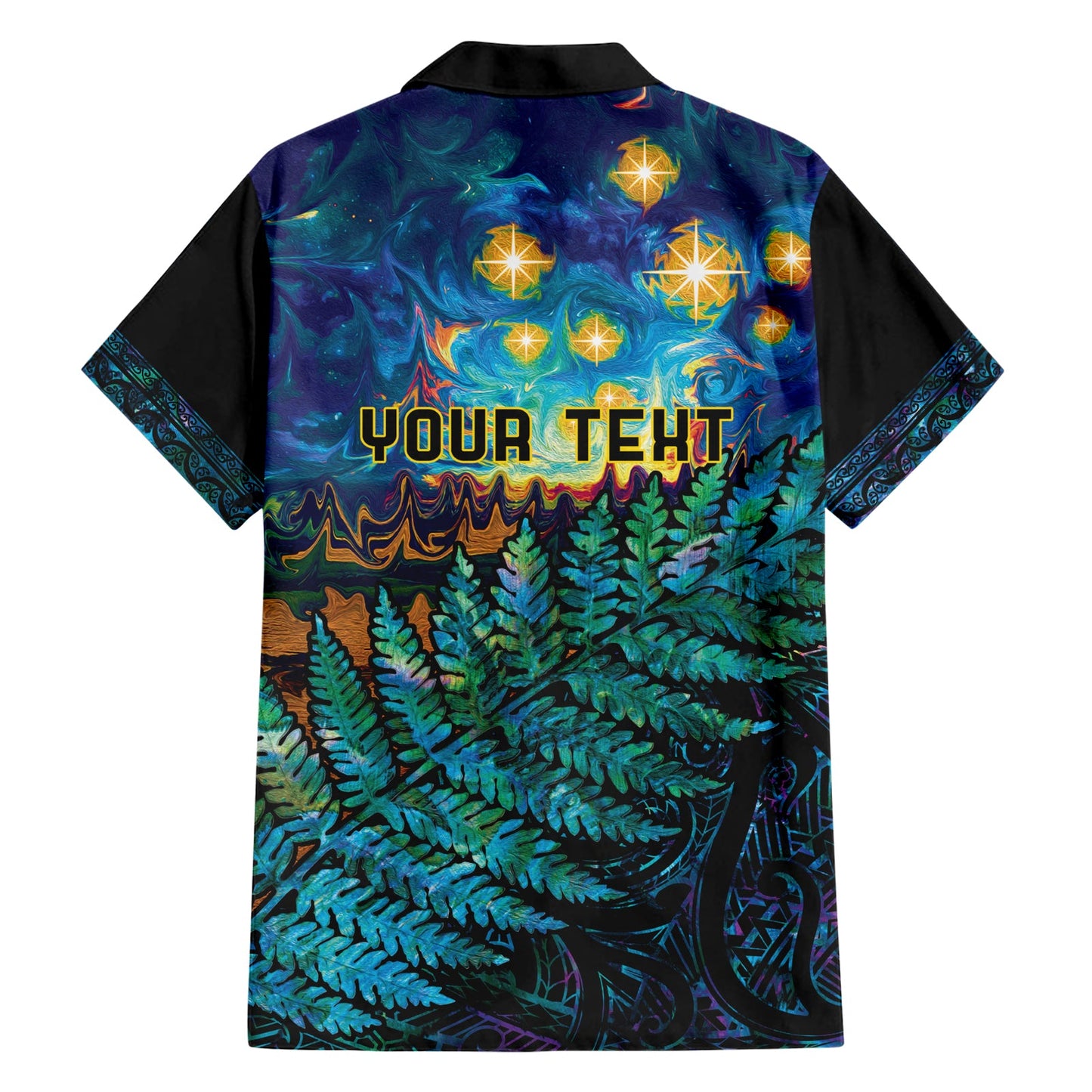 Matariki Te Tau Hou Maori Hawaiihemd Neuseeland Silberfarn Nacht Sternenhimmel LT9