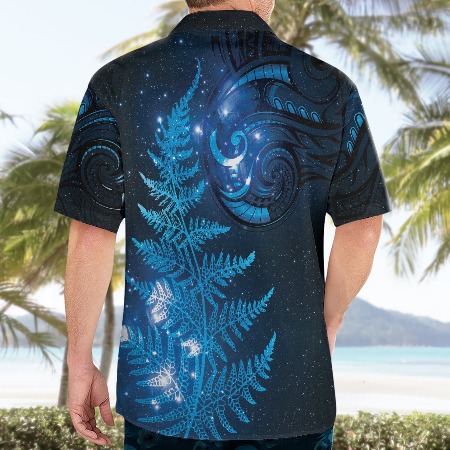 Neuseeland Matariki Hawaiihemd Blau Milchstraße Sterne Nachthimmel LT9