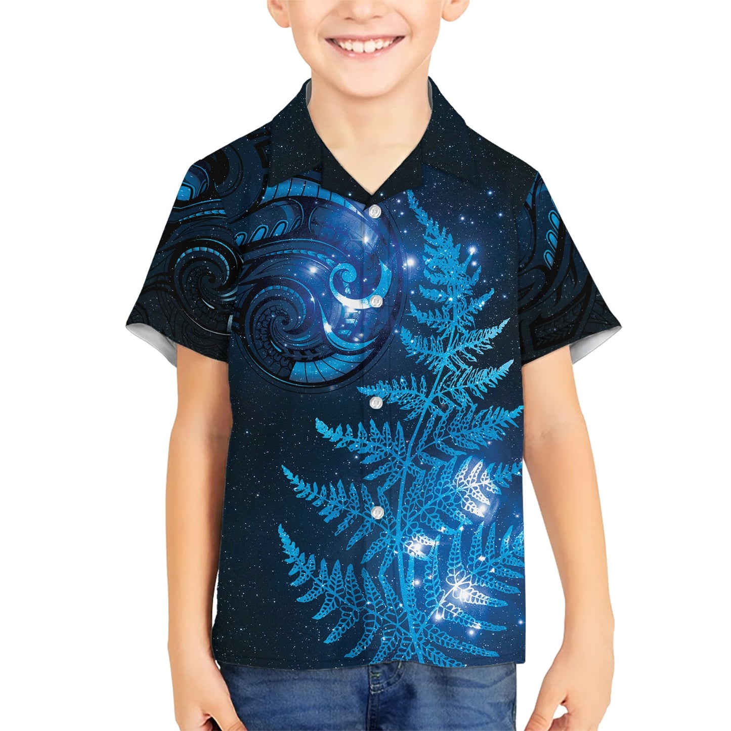 Neuseeland Matariki Hawaiihemd Blau Milchstraße Sterne Nachthimmel LT9