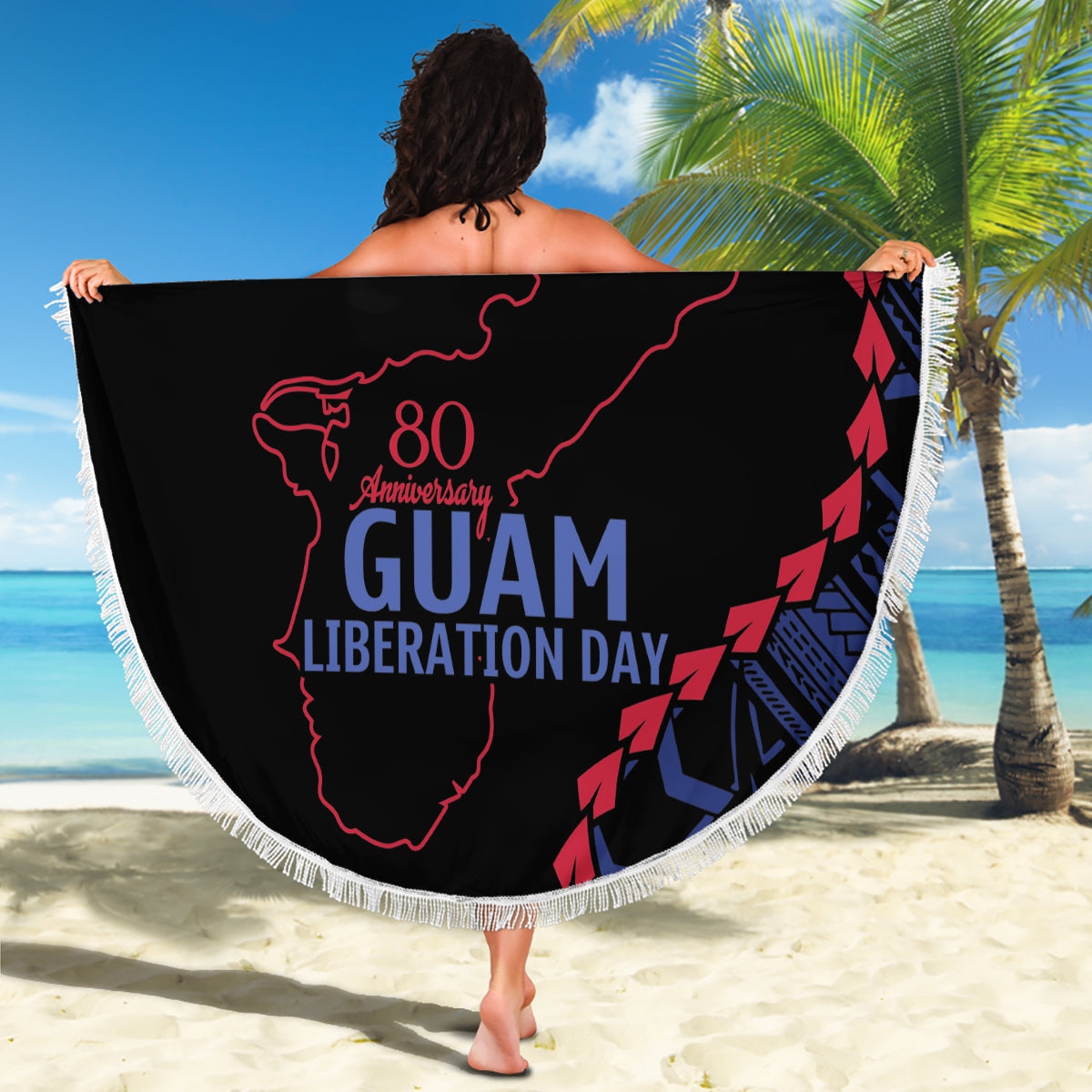 Vanuatu Shefa Day Stranddecke Sand Zeichnung Melanesisch LT03