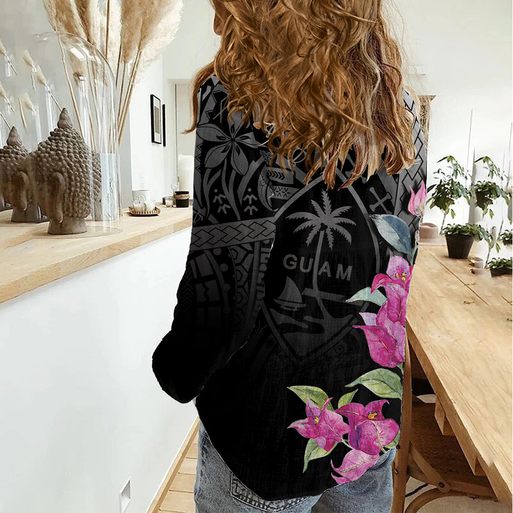 Guahan Puti Tai Nobiu Damen Freizeithemd Guam Bougainvillea Blumenkunst LT9