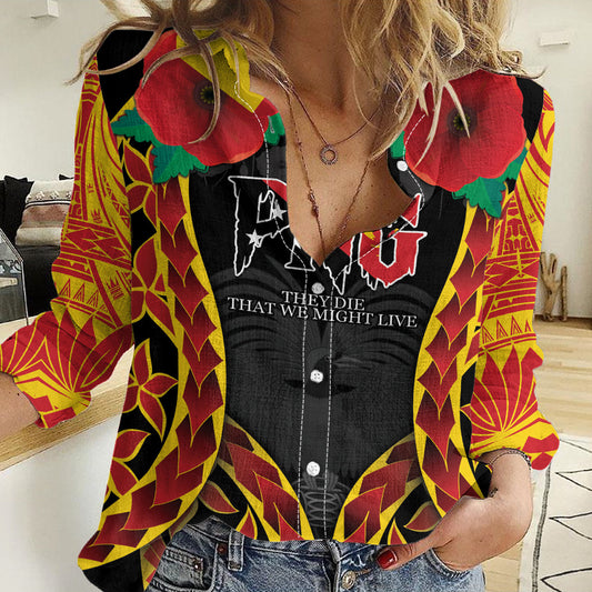 Personalised Papua New Guinea Remembrance Day Women Casual Shirt