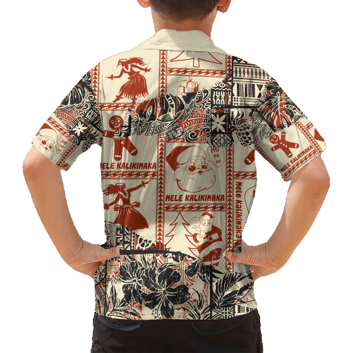 Aloha Hawaii Weihnachten Hawaiihemd Mele Kalikimaka Tapa Tribal Retro Style LT9