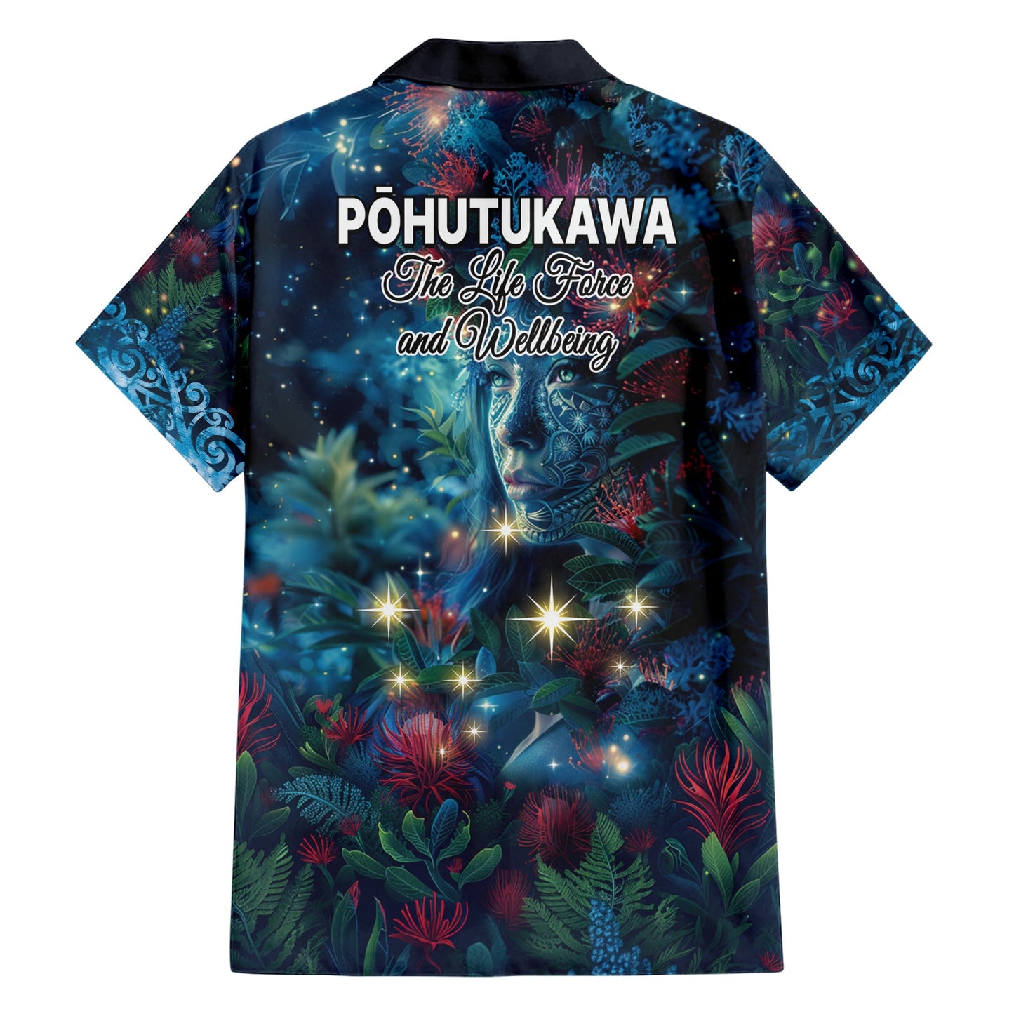 Neuseeland Matariki Pohutukawa Hawaiihemd Te Mauri te Ora LT9