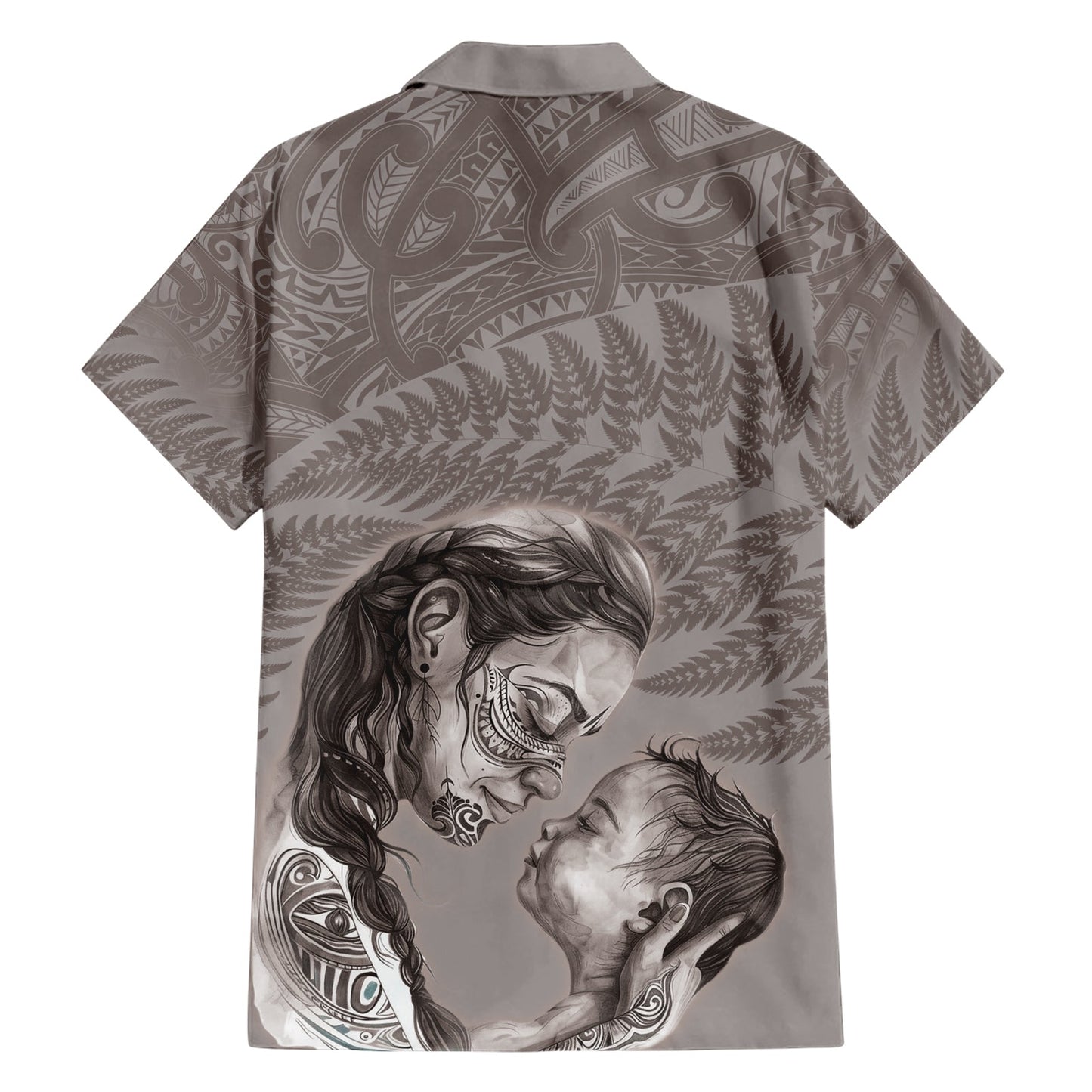 Neuseeländisches Muttertag Hawaiihemd Maori Mo Toku Mama Silver Fern LT9