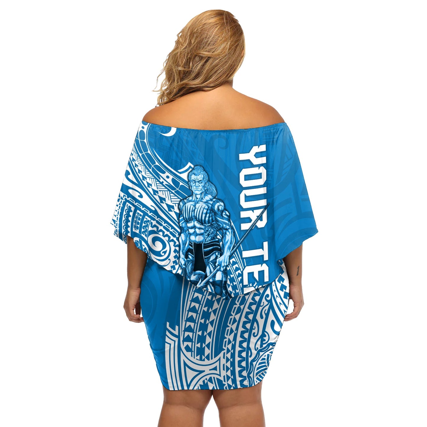 Yap Day 1 März Schulterfreies kurzes Kleid blumen Mikronesien Yapese Warrior LT9