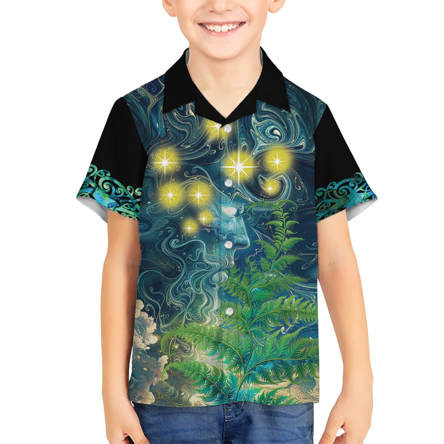 Neuseeland Matariki Waipuna-a-rangi Hawaiihemd He Roimata o Rangi LT9