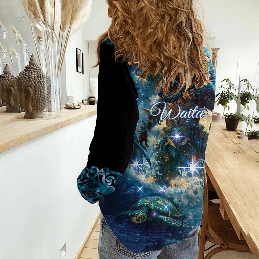 Neuseeland Matariki Waita Frauen Casual Shirt Der Weg des Wassers LT9
