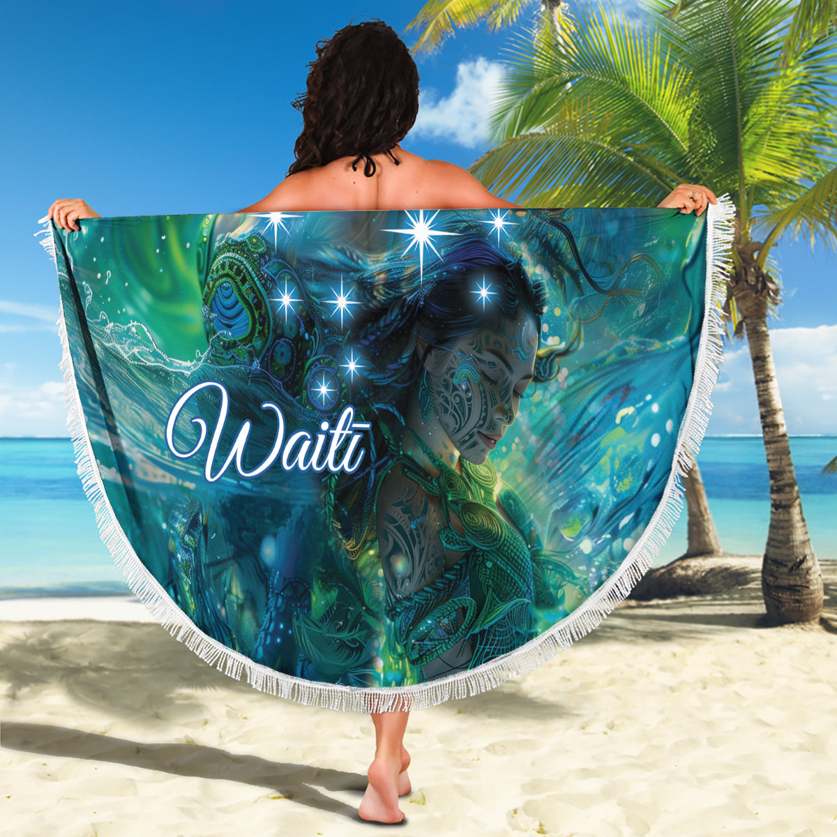 Lila afrikanisches Dashiki mit Aotearoa Maori Stranddecke Paua Muschel Mix Silber Farn LT14