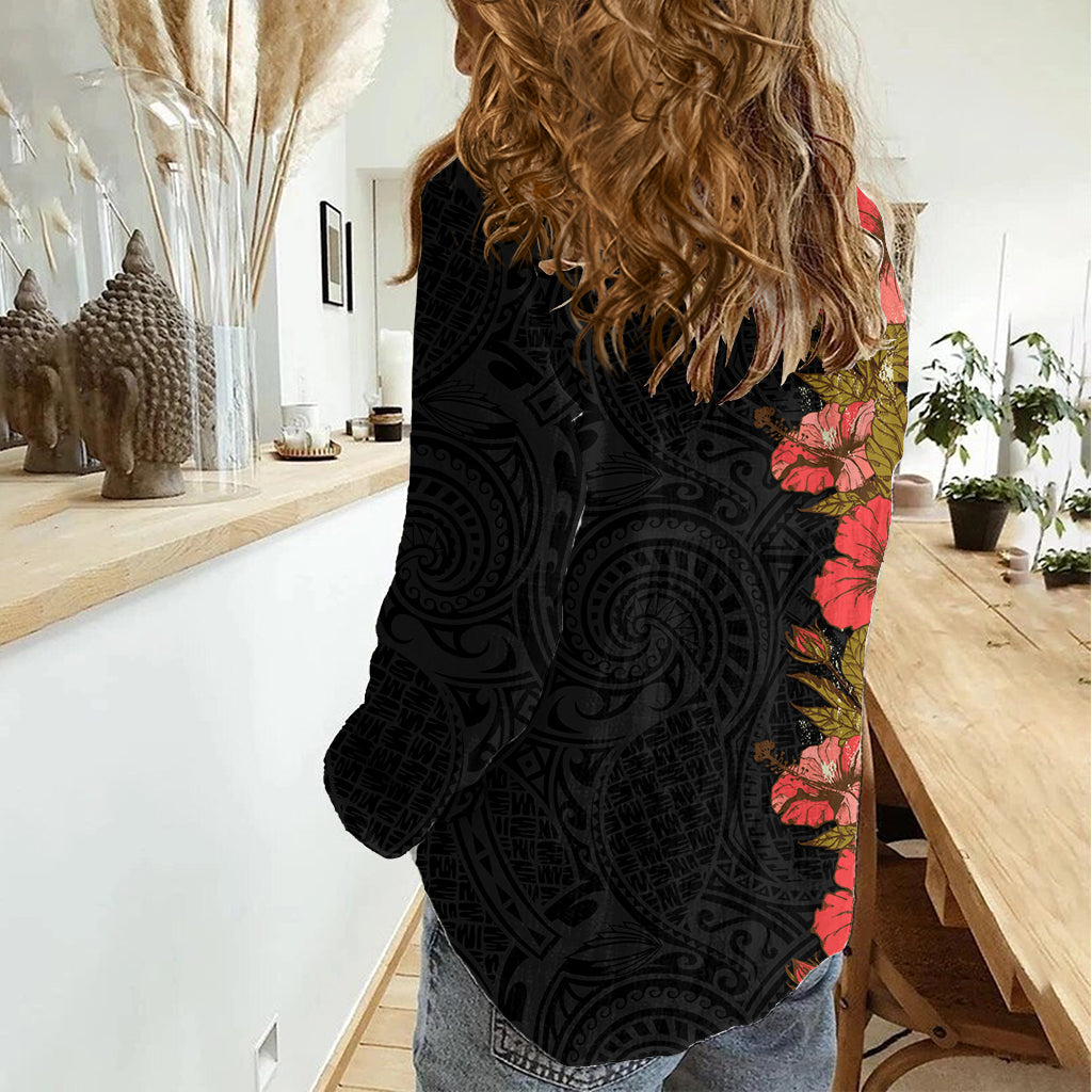 Hawaii Tropische Blumen Tribal Muster Damen Freizeithemd No4 LT9