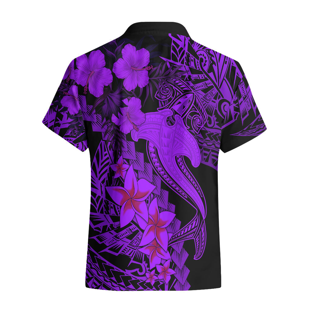 Aloha Hawaii Hawaiihemd Hammerhai Tattoo Polynesian Summer - Violett LT9