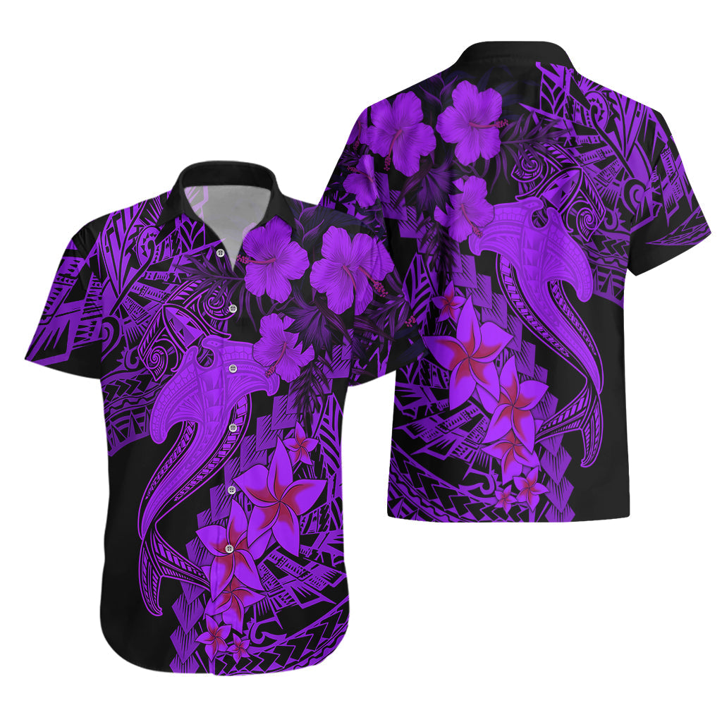 Aloha Hawaii Hawaiihemd Hammerhai Tattoo Polynesian Summer - Violett LT9