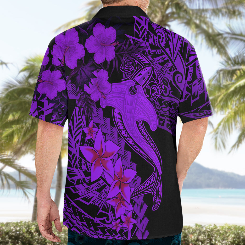 Aloha Hawaii Hawaiihemd Hammerhai Tattoo Polynesian Summer - Violett LT9