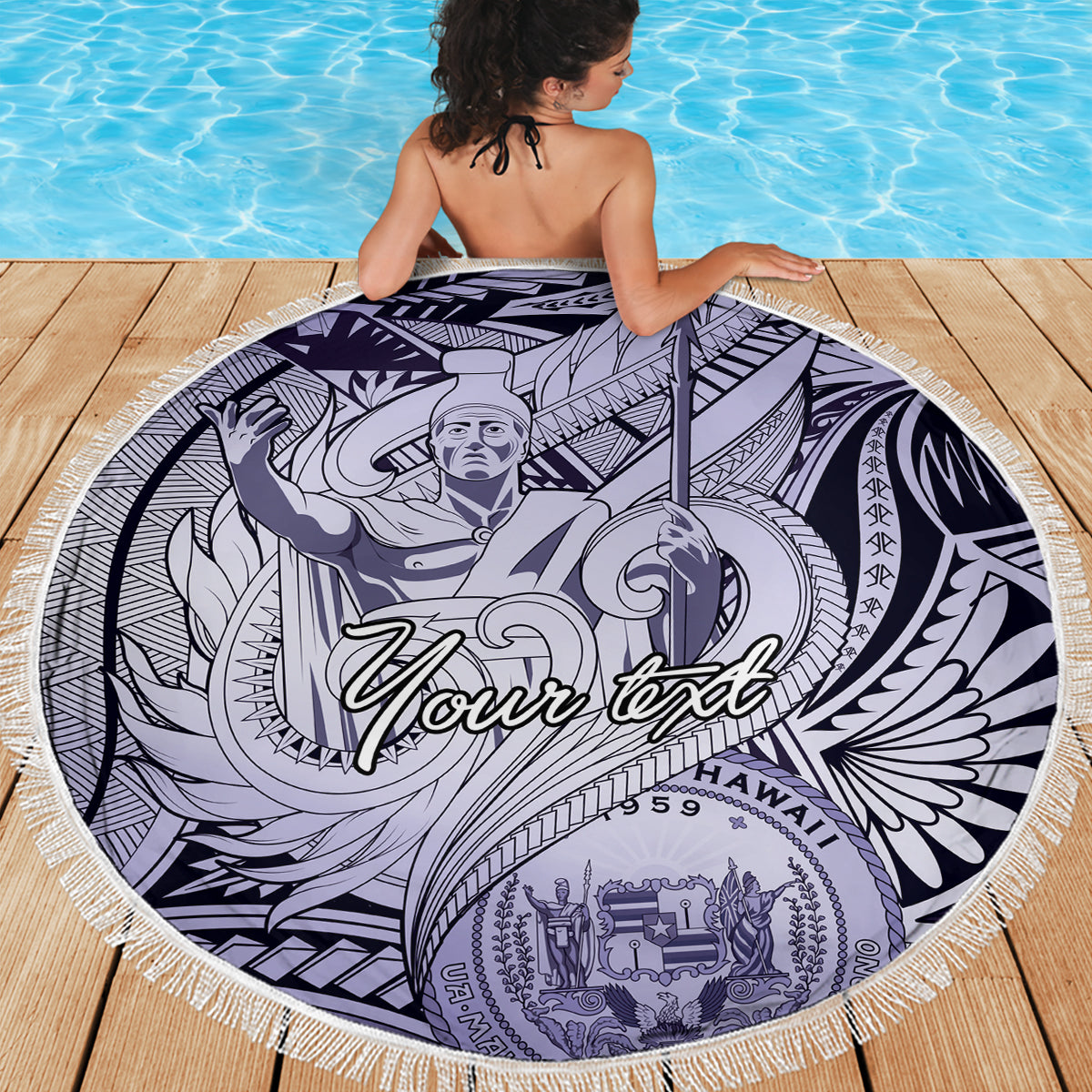 Muttertag Stranddecke Polynesia Vintage Hibiscus - Braun LT7